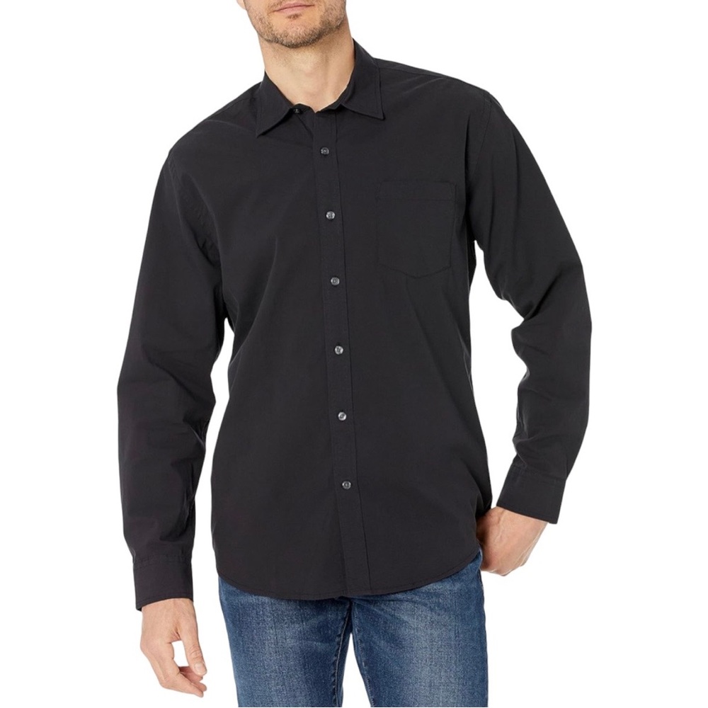 Men’s black long sleeve collared shirt. Size small.